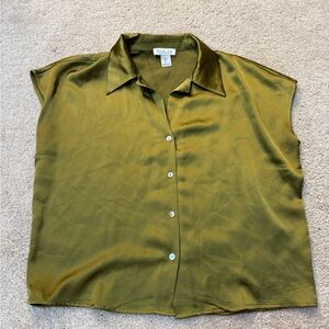 Olive Green Satin Shirt